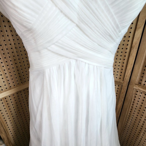 Galina 4 Wedding Dress Tulle A Line Swag Sleeve Classic Gown Strapless Pleated - Picture 5 of 10